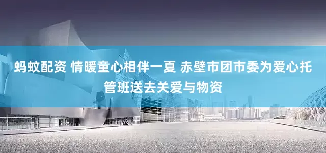 蚂蚊配资 情暖童心相伴一夏 赤壁市团市委为爱心托管班送去关爱与物资